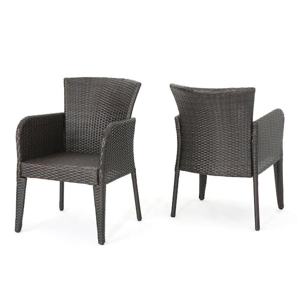 Tenleaf 2-Piece Brown Multi-Wicker Outdoor Dining Chair