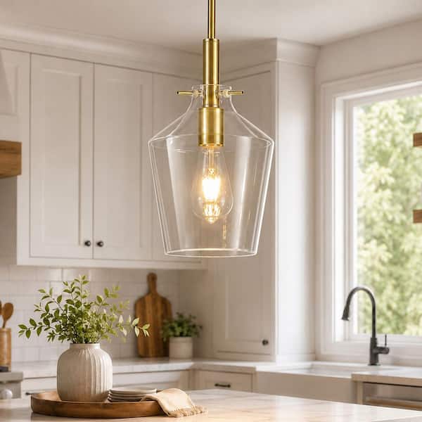 Merbotin RayHome 60W 8 in. 1-Light Modern Gold Adjustable Height