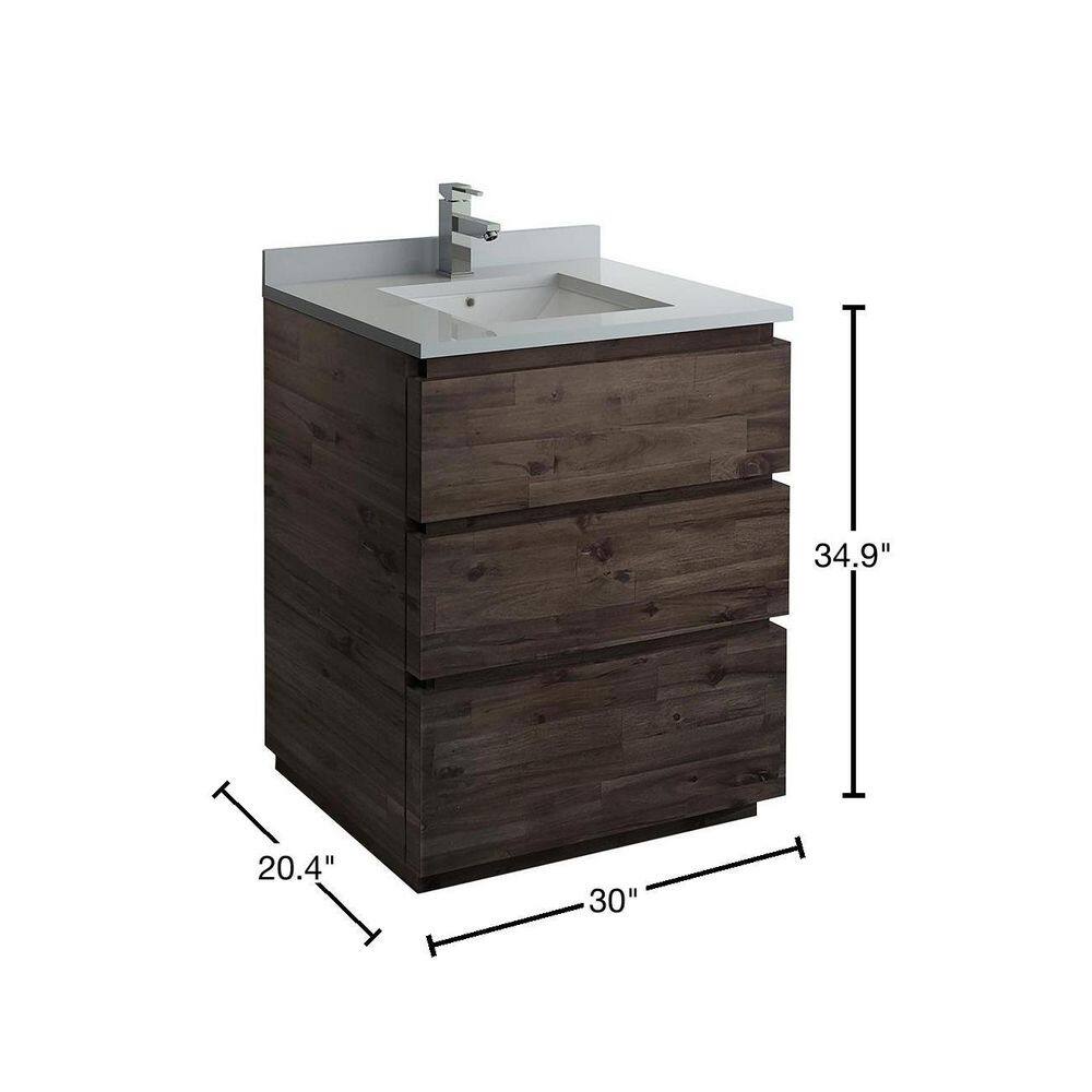 Formosa 30'' Brown Quartz Top Single Vanity
