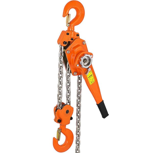 VEVOR 6-Ton Chain Hoist Alloy Steel G80 Chain Ratchet Lever Hoist with 20 ft. Chain and Heavy-Duty Hooks for Lifting Goods