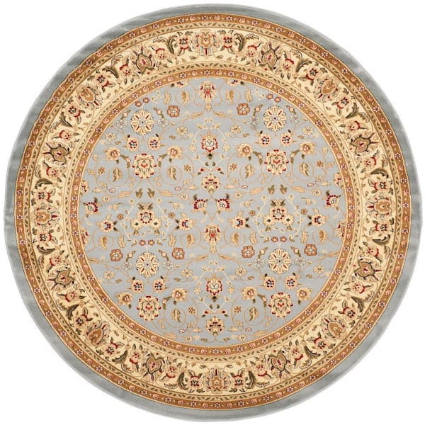 SAFAVIEH Lyndhurst Light Blue/Ivory 9 ft. x 9 ft. Round Border Area Rug