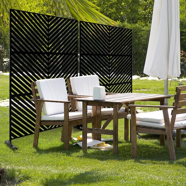 PexFix 75 in. W x 48 in. H Black Galvanized Sheet Outdoor Privacy
