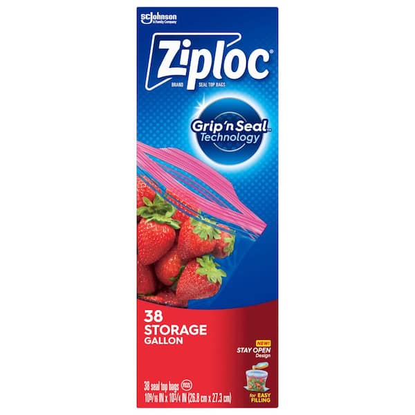 Ziploc® Gallon Storage Bags with Stay Open Design, 19 ct - Harris