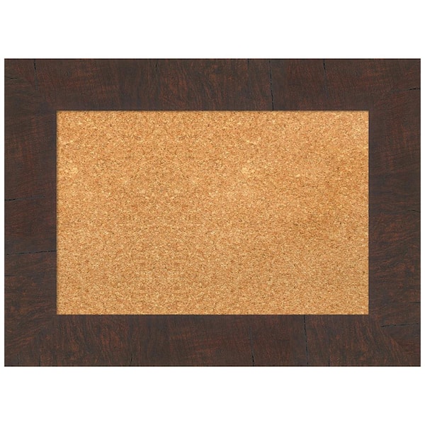 Amanti Art Wildwood Brown 23.12 in. x 17.12 in. Framed Corkboard Memo Board