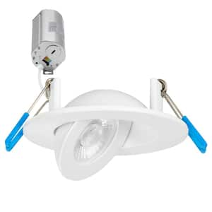 2 in. Adjustable Slim Recessed LED Floating Gimbal Downlight, 400-Lumens, 5-CCT Color Selectable 2700K-5000K