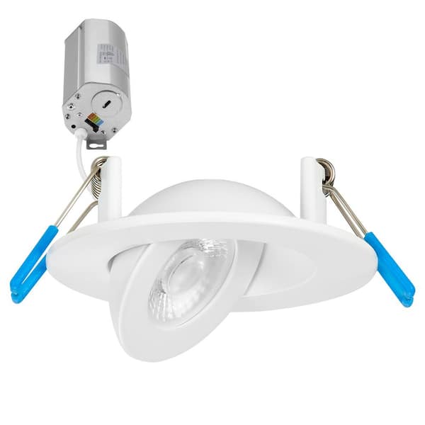 Maxxima 2 in. Adjustable Slim Recessed LED Floating Gimbal Downlight, 400-Lumens, 5-CCT Color Selectable 2700K-5000K