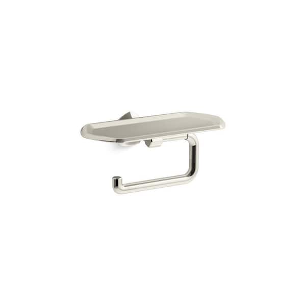KOHLER Occasion Wall Mounted Toilet Paper Holder with Tray in Vibrant Polished Nickel