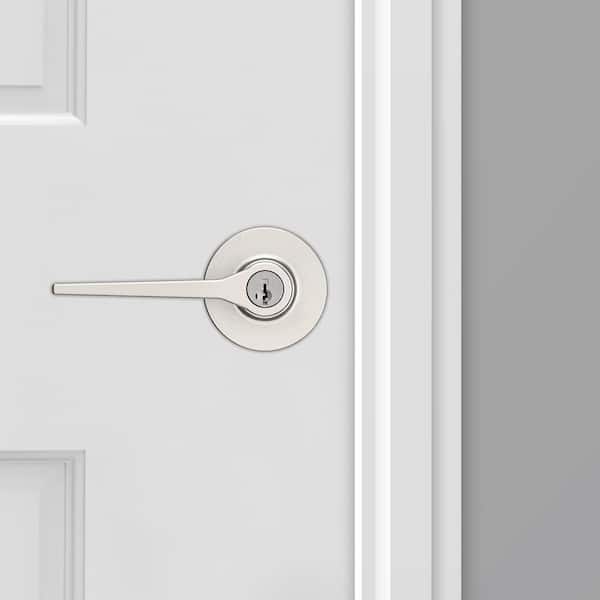 Sultan Lever Door Handle on Round Concealed Rose Satin Chrome 3689