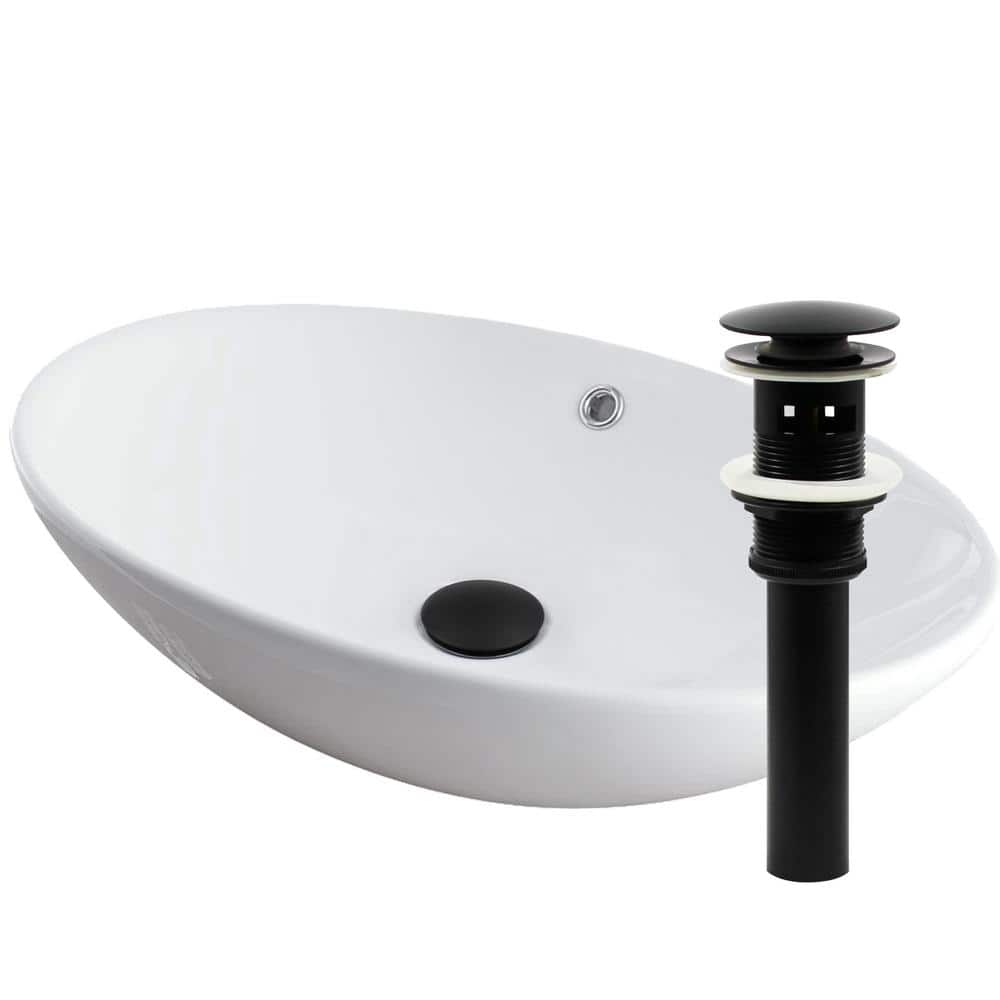 Novatto Matt Black White Porcelain Vessel Sink Bianco Uovo in with ...