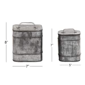 Silver Decorative Canisters (Set of 2)