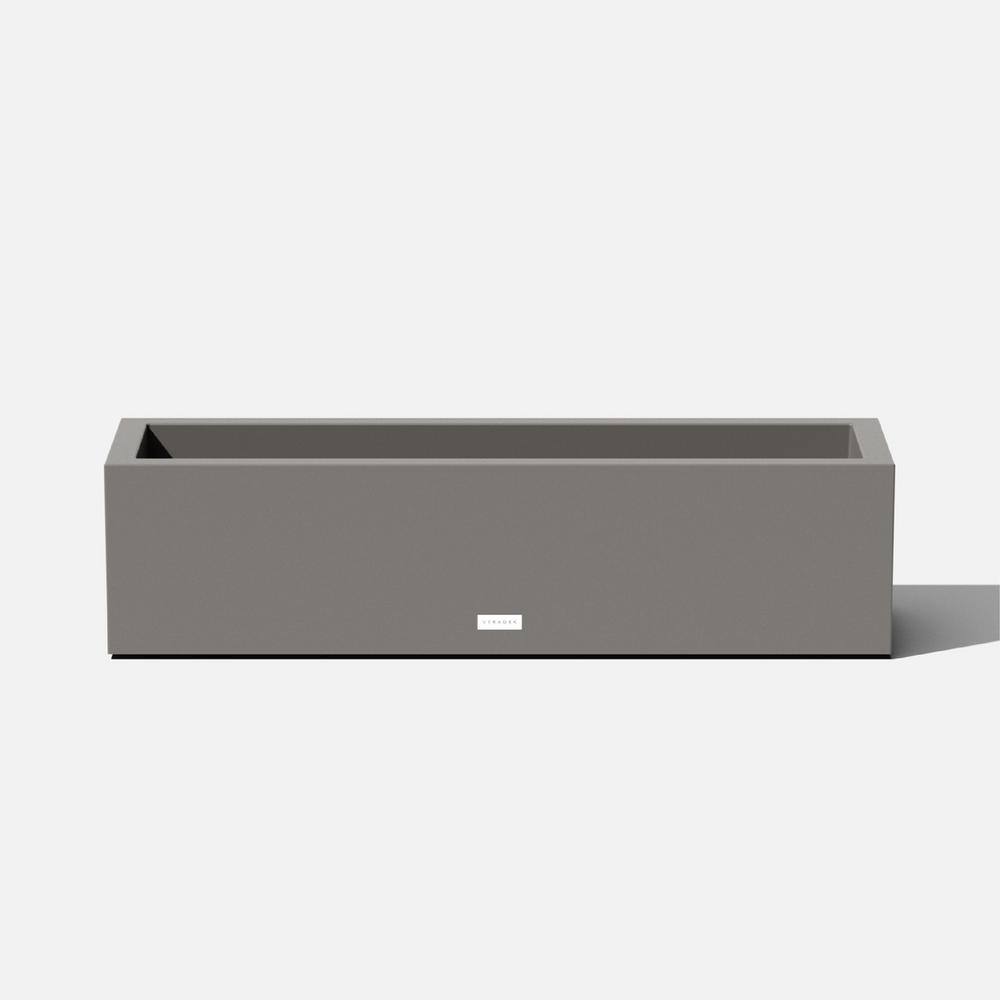 Veradek Block Series Window Box 36 in. Grey Plastic Planter TRHV36G
