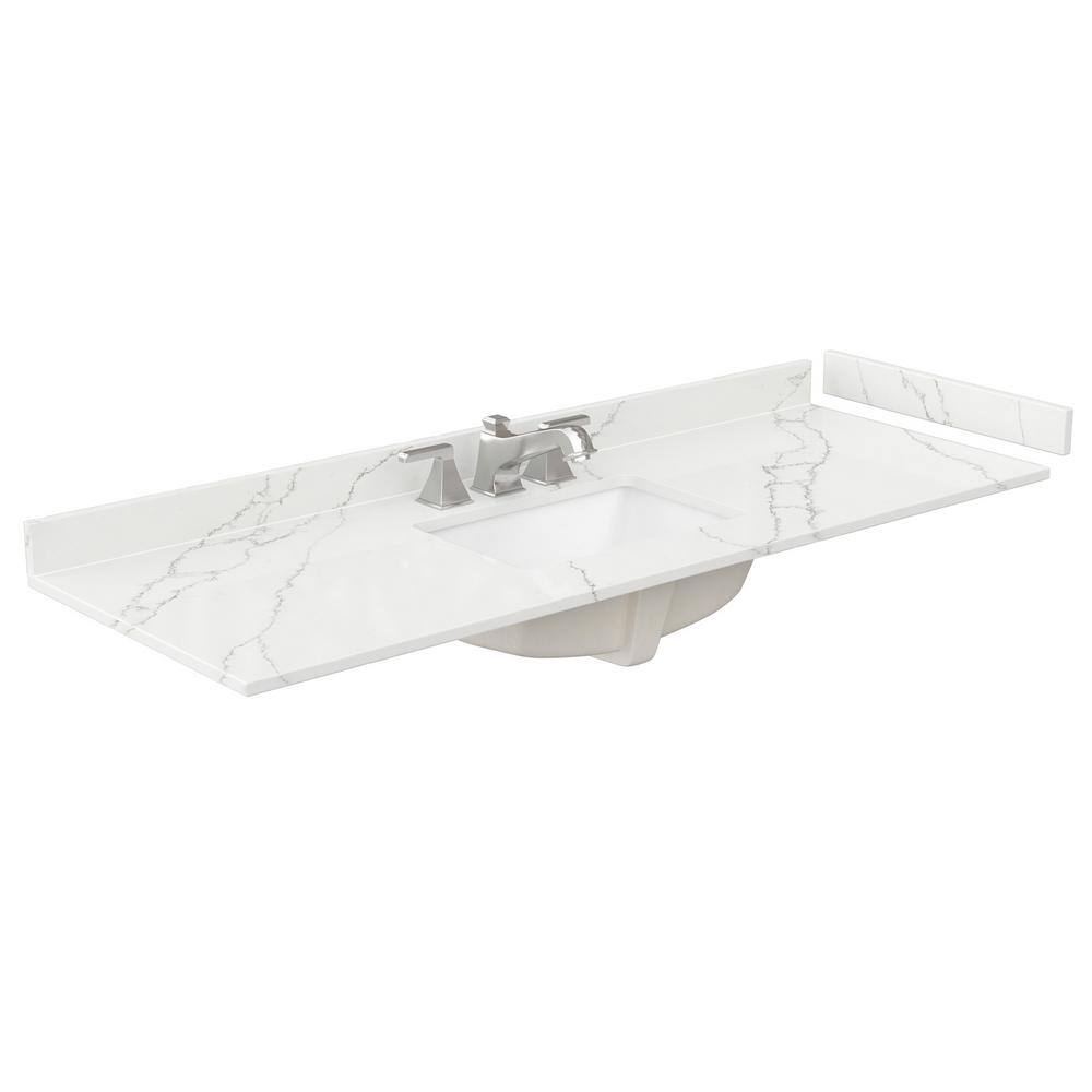 60 in. W x 22 in. D Quartz White Rectangular Single Sink Bathroom Vanity Top in Giotto price history on PriceWatchPro