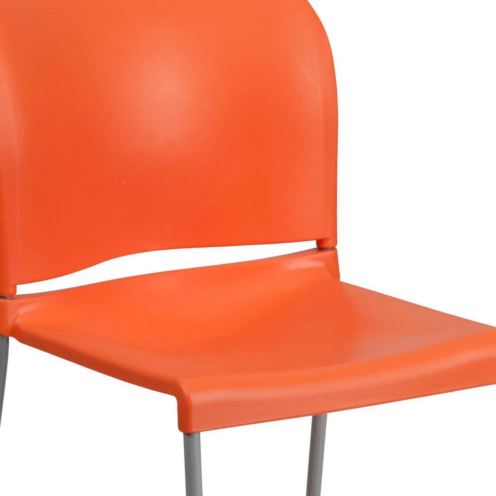Hercules 880 lb. Capacity Orange Metal Stack Chair with Sleek Design