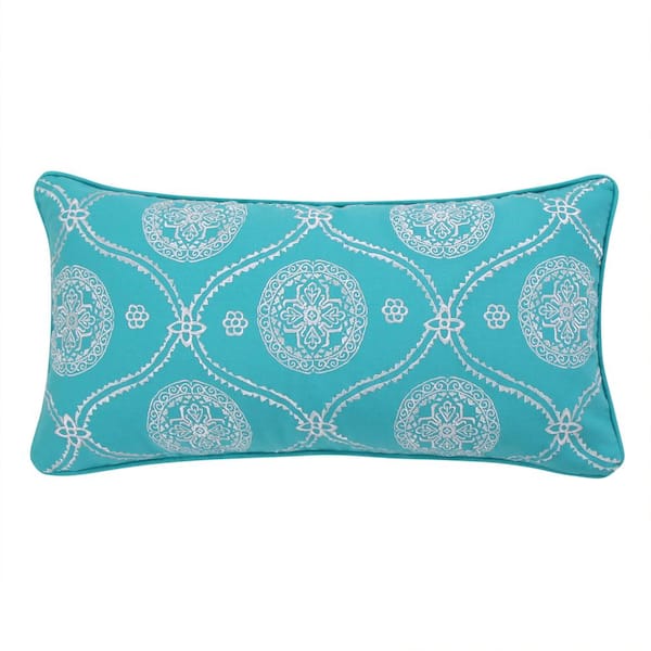 LEVTEX HOME Mackenzie Teal Embroidered Pillow