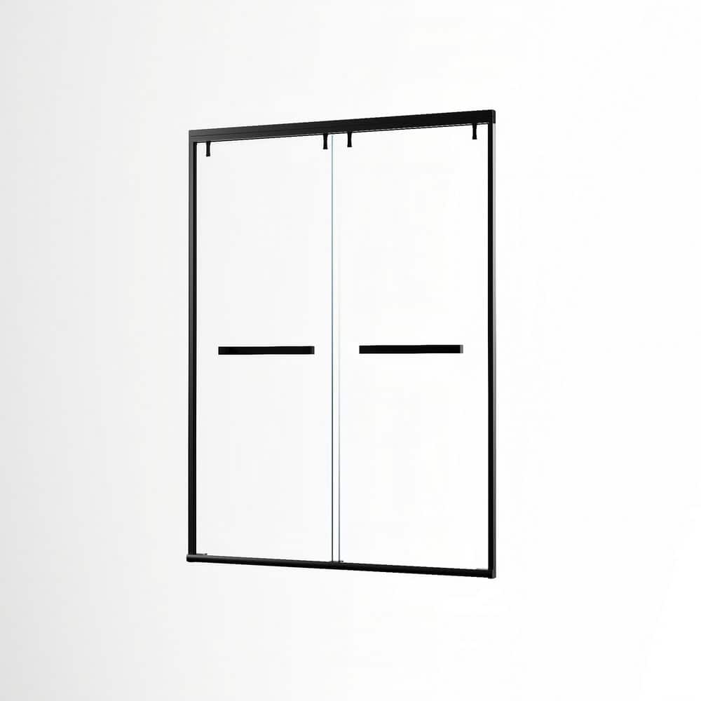 60 in. W x 76 in. H Double Sliding Frameless Shower Door in Matte Black with 5/16 in. Tempered Glass price history on PriceWatchPro