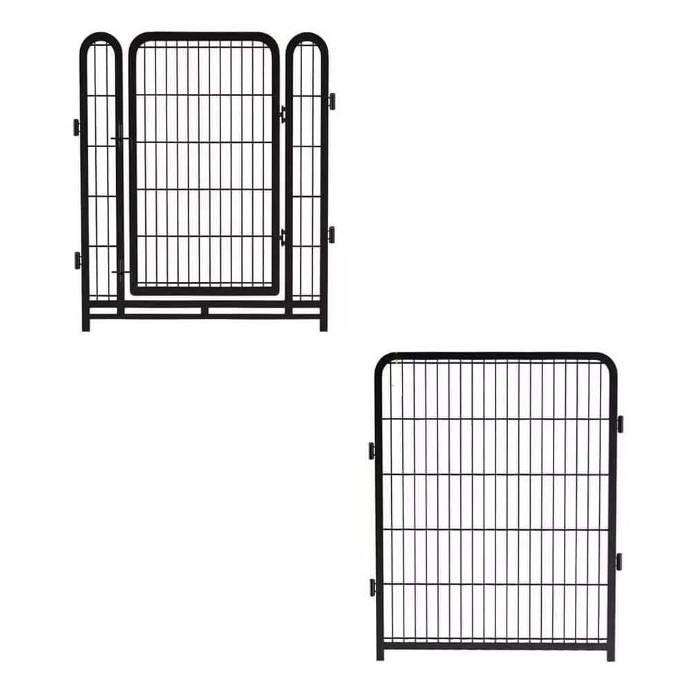 Outdoor Dog Playpen 48 inch H 8 Panels Total 17.7 ft. L Decorative Fence Low Threshold Heavy Duty Metal Pet Exercise Pen price history on PriceWatchPro