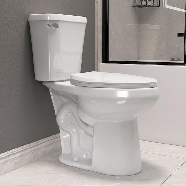 Zeafive 12 in. Rough-in 2-Piece Toilets 1.28 GPF Single Flush Elongated ...