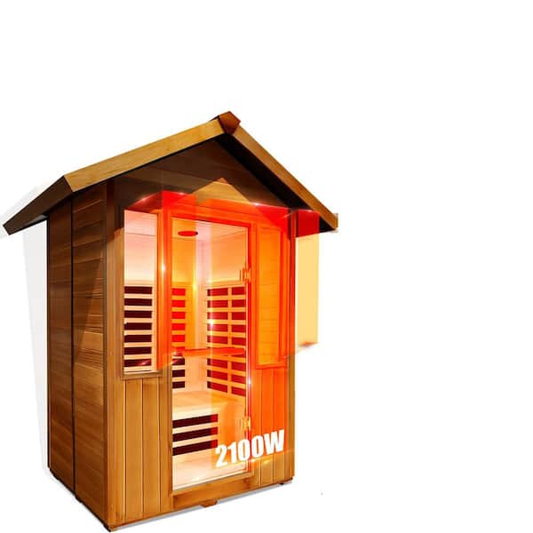 1-Person Indoor/Outdoor Infrared Sauna Home Sauna with Built-in Bluetooth music player