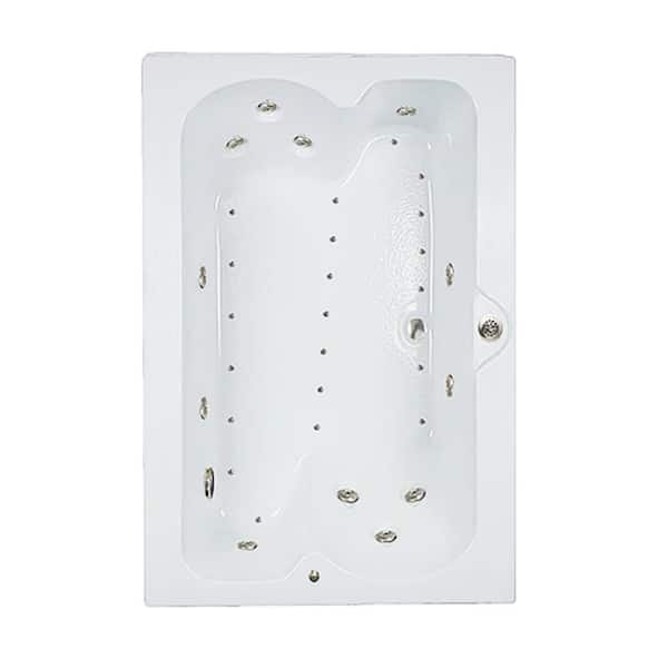 Comfortflo Premier 60 in. x 48 in. Acrylic Rectangular Drop-in Whirlpool and Air Bathtub with Reversible Drain in White