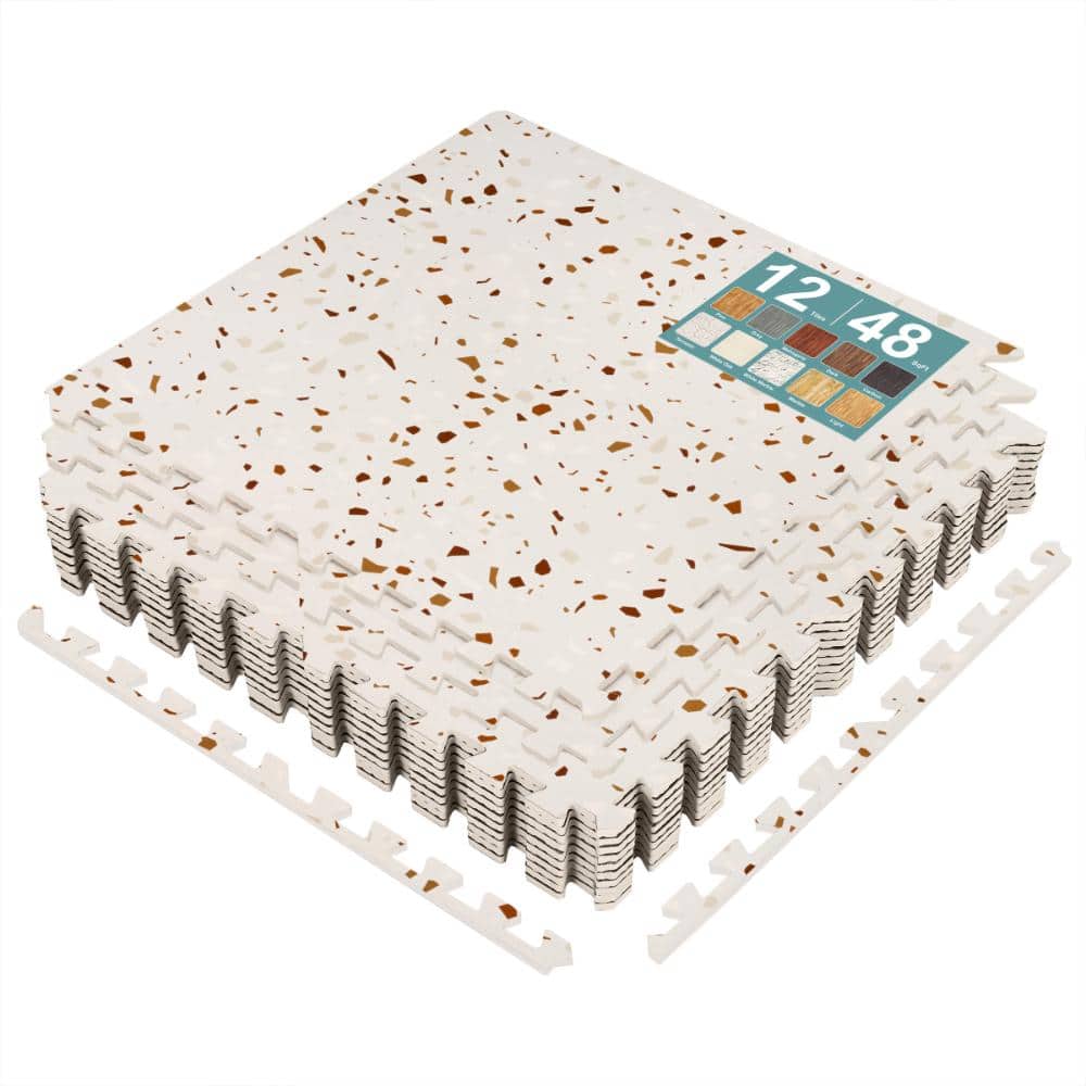 Wood Grain - Residential 24 x 24 in. Interlocking Carpet Tile Square (48 sq. ft.) - 12 Tiles, Terrazzo Brown price history on PriceWatchPro