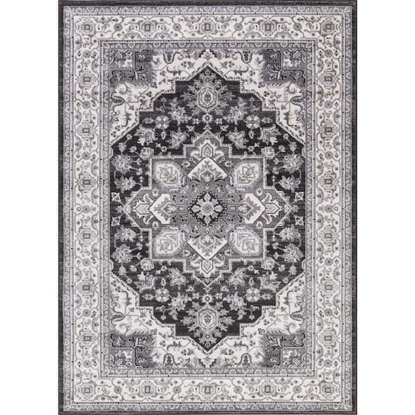 Lara Heriz Anthracite 8 ft. x 11 ft. Area Rug