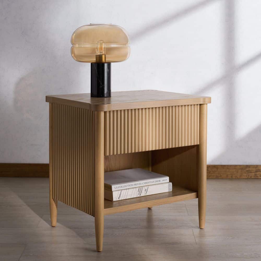 Shelbie Oak 1 Drawer Nightstand