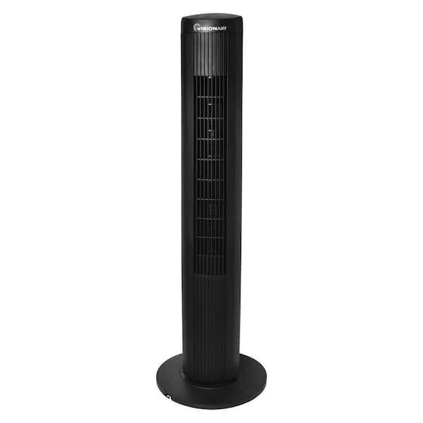 40 in. Oscillating Digital Tower Fan in Black with Remote