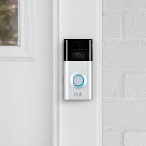 Wired and Wireless Refurbished-1080p HD Wi-Fi Video Door Bell 2, Smart Home Camera, Removable Battery, Works with Alexa