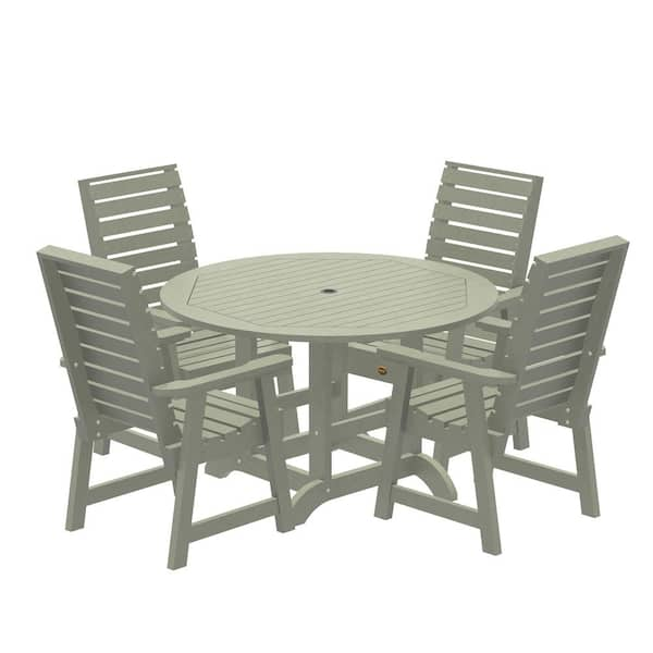 Highwood Glennville 5-Piece Round Plastic Outdoor Dining Set