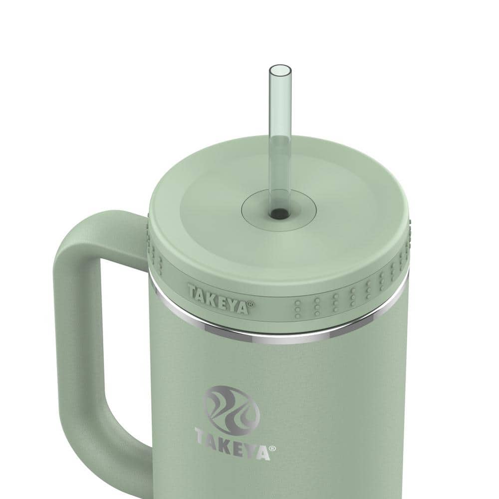 Takeya 40 oz Matcha Green Stainless Steel Travel Tumbler with Lid