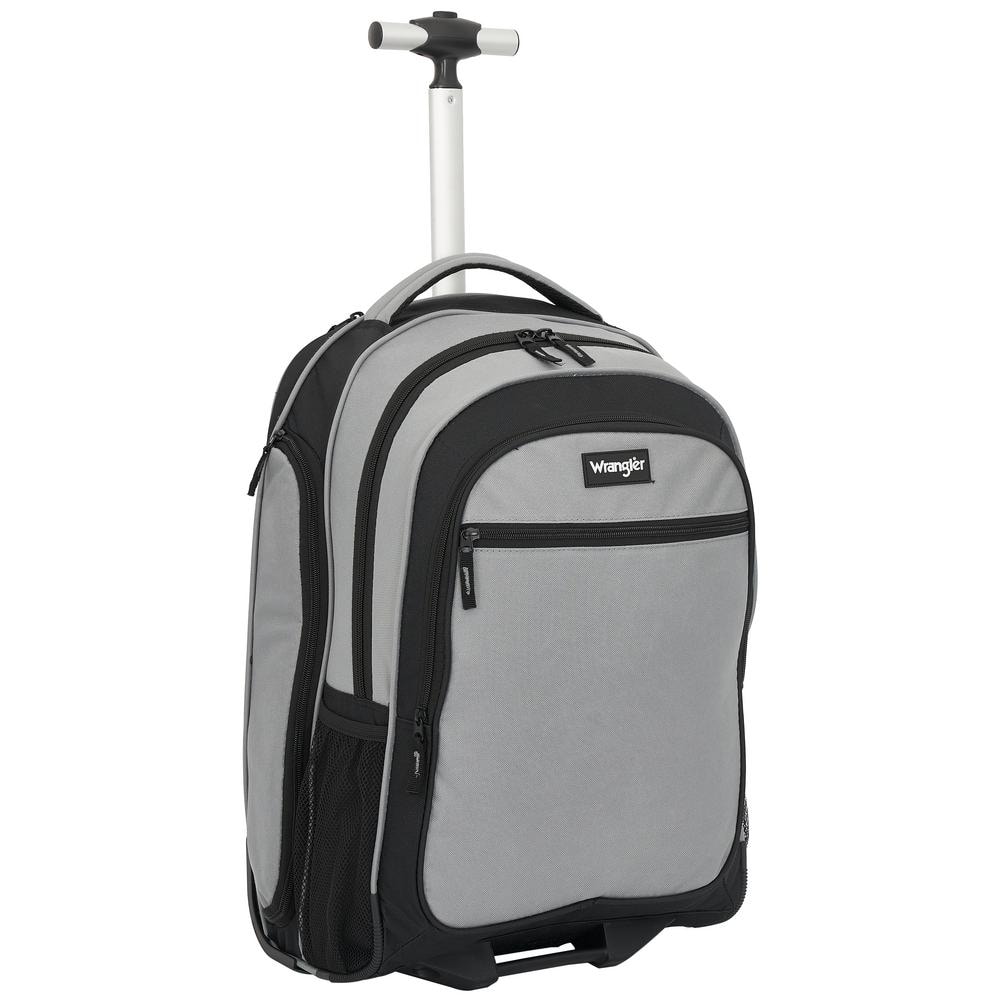 Wrangler 19 in. GRAY ROLLING BACKPACK w/SIDE-LOADING LAPTOP COMPARTMENT &  BLADE WHEELS WR-A4819-010 - The Home Depot