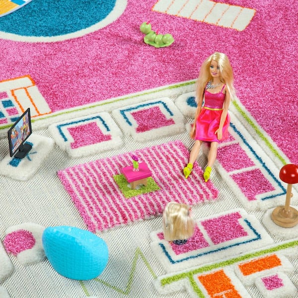 Barbie play shop rug