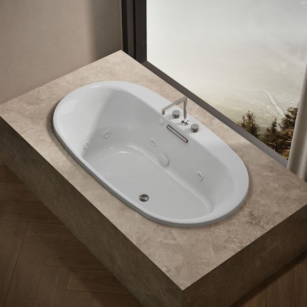 KOHLER Underscore 66 in. x 36 in. Oval Whirlpool Bathtub with