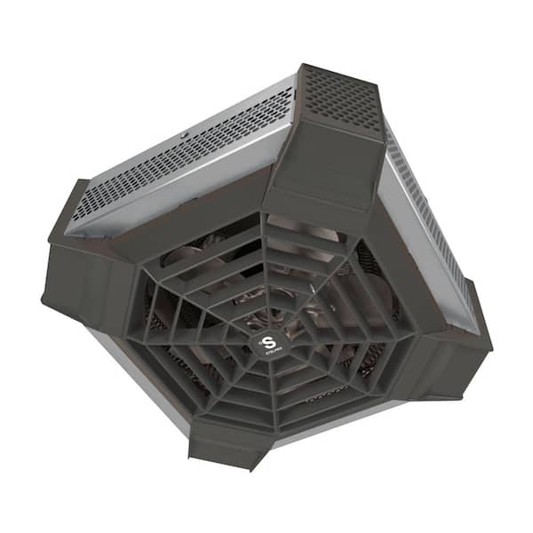 Stelpro Spider Residential 4000-Watt 240-Volt Ceiling Fan Portable Heater in Stainless Steel