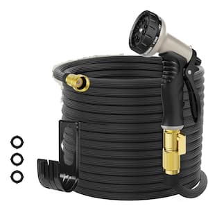 3/4 in. Dia x 100 ft. Expandable Garden Hose Leak-Proof with 40 Layers of Innovative Nano Rubber 2024 Version in Black