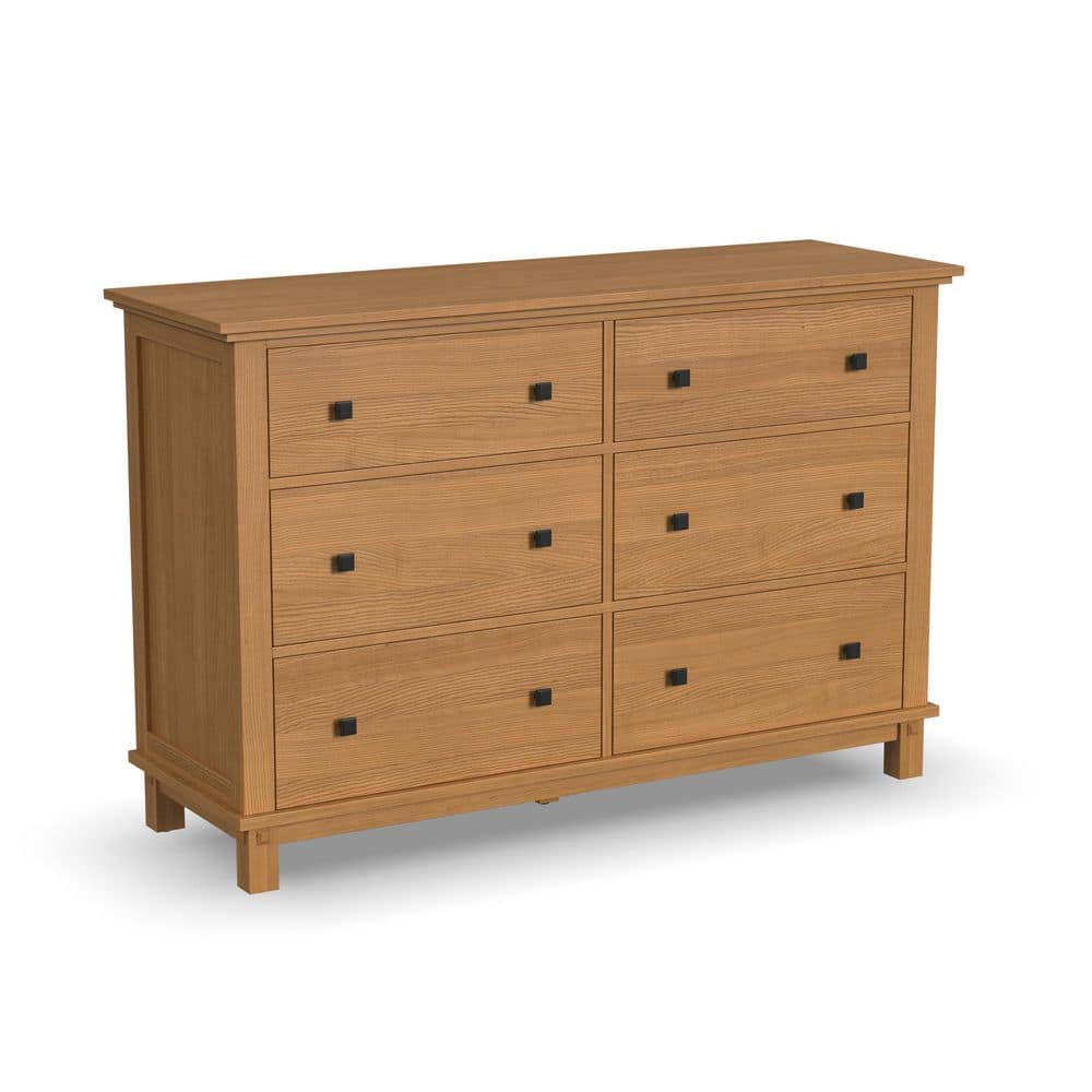 Oak Park Light Brown Wood Queen Bedroom Set with Nightstand and Dresser