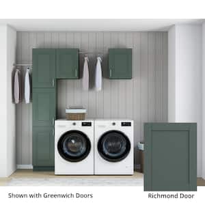 Richmond Aspen Green Plywood Shaker Stock Ready to Assemble Kitchen-Laundry Cabinet Kit 12 in. x 94.5 in. x 90 in.