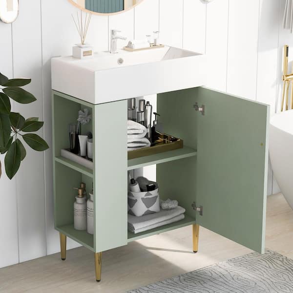 Cesicia 21.6 in. W x 12.2 in. D x 33.9 in. H Freestanding