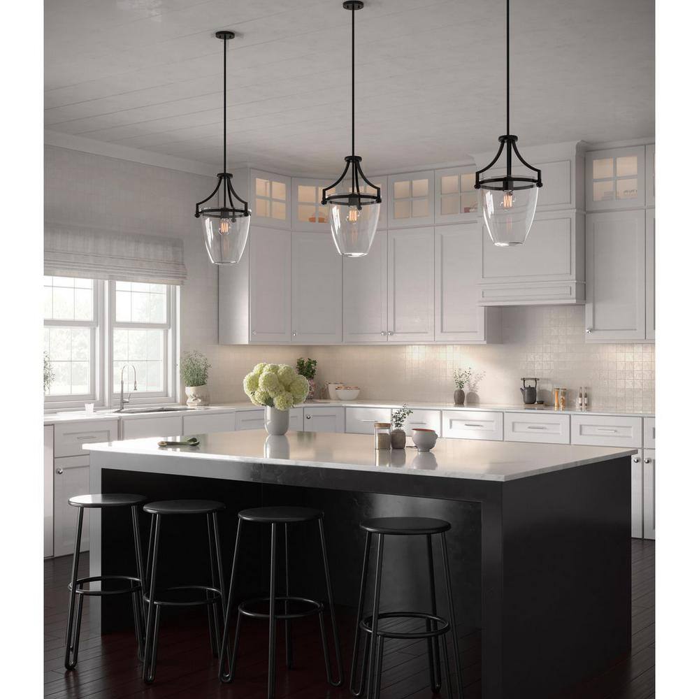 Parkhurst Matte Black Clear Glass Mini Pendant Light