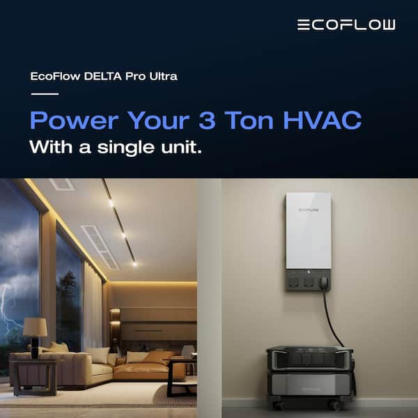 EcoFlow Battery Generator Delta Pro Ultra Battery Pack 6144Wh Solar  Generator, 7200W Output,LFP,Home Backup, Push-Button Start  EFDeltaProUltra-BP-US - The Home Depot