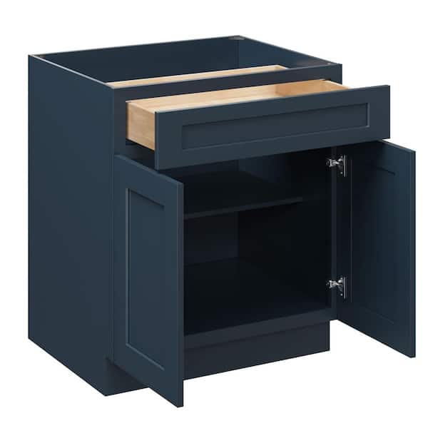 30 in. W x 24. in D x 34.5 in. H Ready to Assemble Floor Base Cabinets with Single Drawer, 2 Doors in Cyber Grey