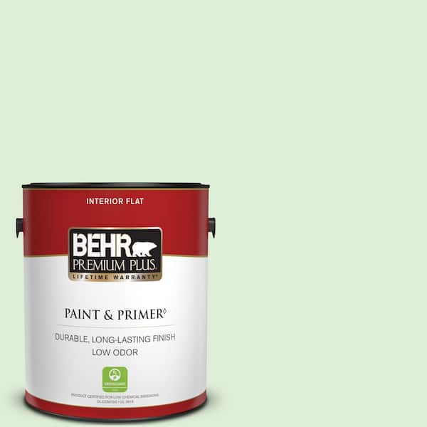 BEHR PREMIUM PLUS 1 gal. #440C-2 Cucumber Crush Flat Low Odor Interior Paint & Primer