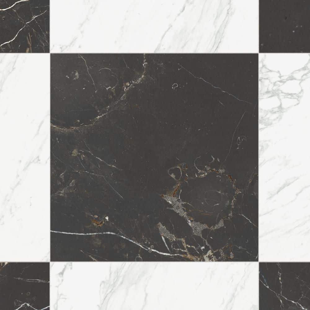 Reve Checker Blanc with Noir 24 in. x 24 in. Porcelain Floor and Wall Tile (31.0 sq. ft. /Case) price history on PriceWatchPro