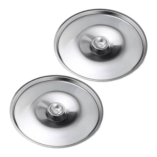 Stainless Steel 4.7 Inch Bowl Lid Universal Fit Food Grade Easy Clean Circular Handle Kitchen Cookware Cover 2Pcs