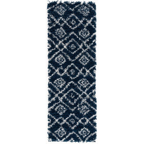 L'baiet Modern Indoor Rectangular Carpet, Pad, Mat Alexia Navy