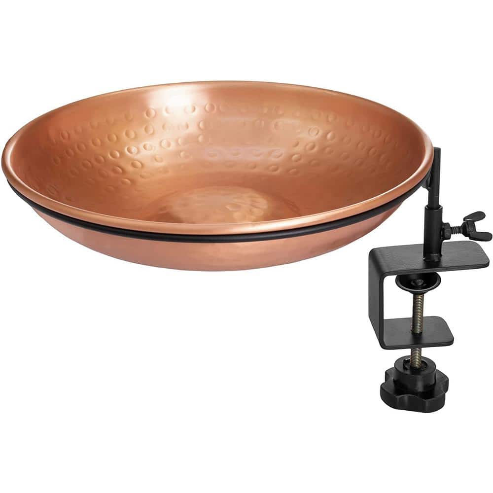 Pure Copper 11-Inch Deck Mounted Bird Bath