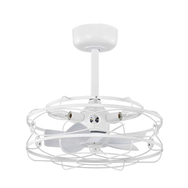 Maeve 17.3 in. 4-Light Indoor White Finish Ceiling Fan with Light Kit