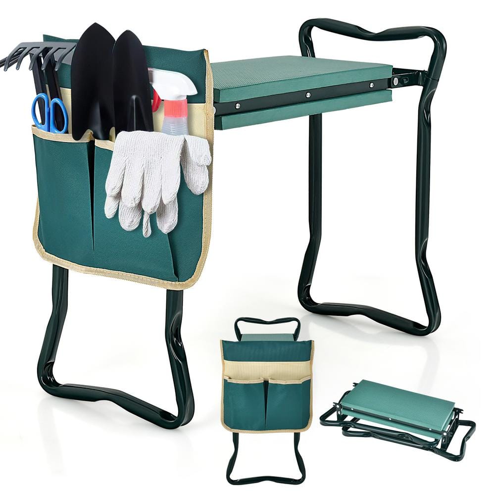 ANGELES HOME 23.2 in. Folding Sturdy Garden Kneeler Pad & Cushion Seat CK35-GT70