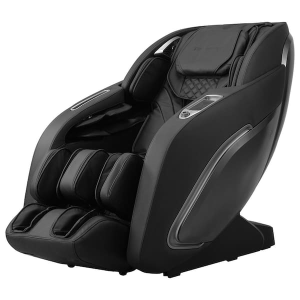 Furniture of America Greer Black Leatherette Massage Chair With SL-Track, Bluetooth, Wireless Charging, USB Port, Zero Gravity, Heat