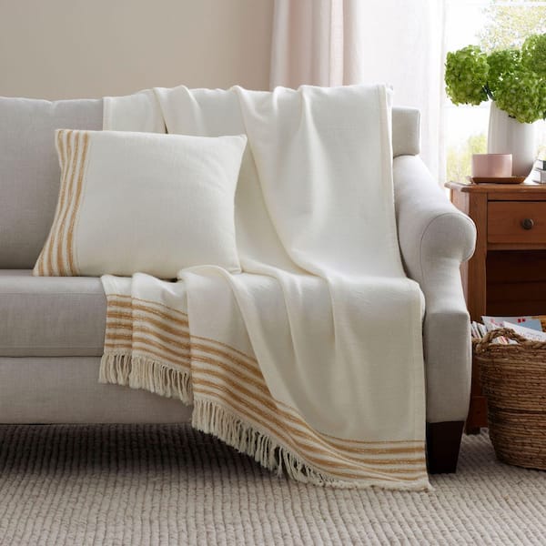 Company Cotton Belinha Collection Gold 20 in. L x 20 in. W Throw Pillow Cover